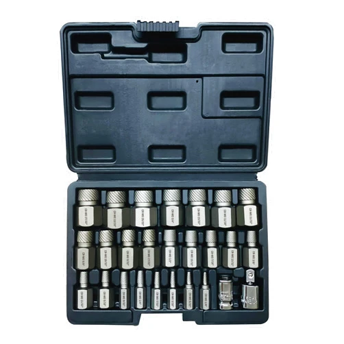 NORTOOLS 26PCS CR-MO Screw Extractor Set,Hex-Head Multi-Spline Screw Easy-out Screw Extraction Set 3/8