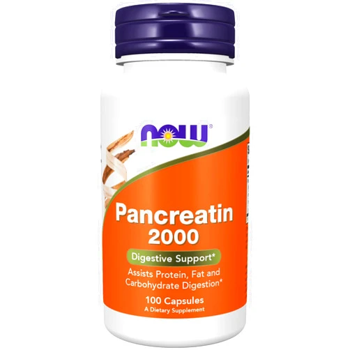NOW FOODS Pancreatin 2000mg Capsules, 100 CT