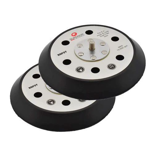 Superior Pads and Abrasives RSP37 6 inch Diameter 6 Vacuum Holes with 5/16 inch-24 Threaded Shaft Hook and Loop Sander Pad Replaces Porter Cable 18001 2 PER PACK
