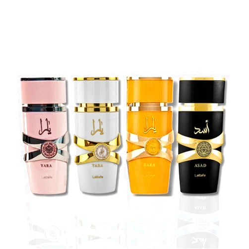 Lattafa Perfumes Yara,Yara Moi,Yara Tous & Asad EDP-100ml(3.4 oz) (XTRA VALUE PREMIUM)