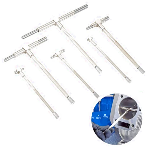 LUMINFLY Set of 6 Telescopic T-Bore Hole Gauges, Precision Measurement Range 5/16’’ - 6’’, with Storage Pouch Included