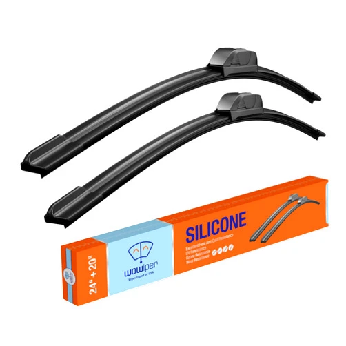 WOWIPER Silicone Wiper Blades 24 20 Replacement for Toyota Camry 2012-2007 4Runner 2022-2010/KIA Sorento 2015-2011 Forte 2013-2010 Soul 23-10 OEM Quality Windshield Wiper Blades for My Car(Set of 2)