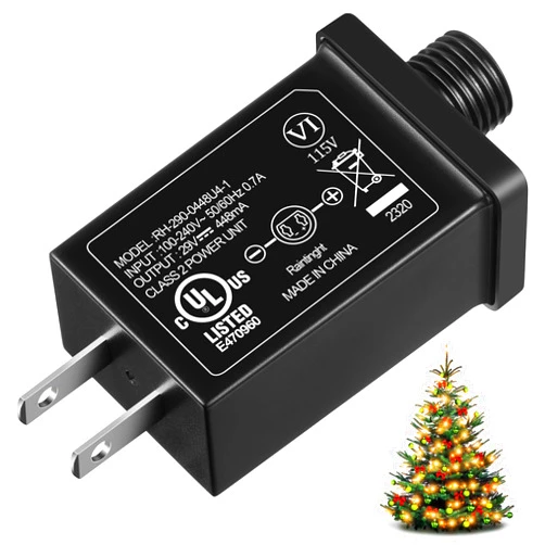Feekoon 1 Pack Class 2 LED Power Supply 29V 13W LED Transformer, Waterproof IP44 US Plug Adapter, Seasonal Use LED Driver, Low Voltage for Christmas Tree Lighting, Holiday String Light Outdoor