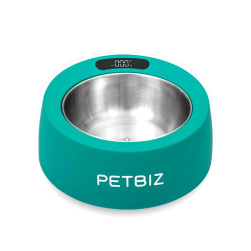 PETBIZ Smart Bowl for Pets, Stainless Steel Pet Bowl with Built-in Digital Scale, Feeding Suggestion (Forrest Green)