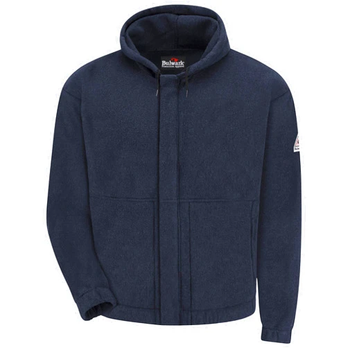 Bulwark Men's Flame Resistant 8 Oz Modacrylic Fleece Zip-Front Hooded Sweatshirt