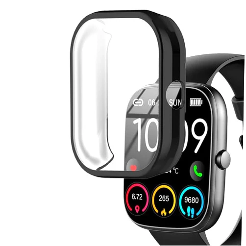 Smaate Watch Cases compatible with uaue T60 1.91” Smart Watch, TPU Case with Screen Protector, Protecting Watch Body & Screen (Black)