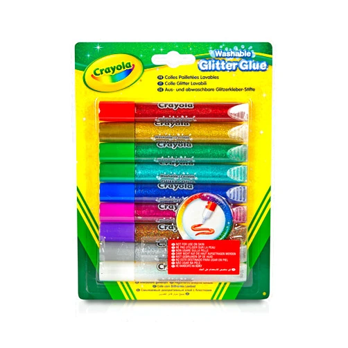 Crayola Washable Glitter Glue - Assorted Colours (Pack Of 9) | Add Some Extra Sparkle To Your Arts & Crafts! | Ideal Kids Aged 3+