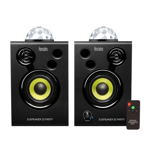 Hercules DJSpeaker 32 Party | 15-Watt RMS monitor speakers with tempo-synced light show