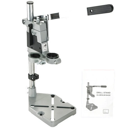 DASBET Universal Drill Press Stand | Adjustable Electric Bench Clamp Support Tool for Hand Drill Double Hole Workstation with Aluminum Base Portable Drill Press Table for Workbench Repair