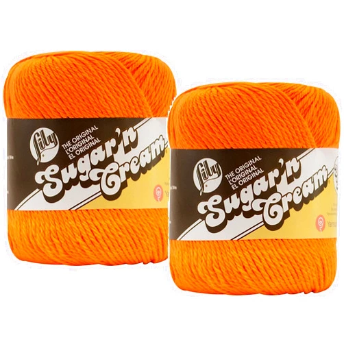 Lily (Pack of 2) Lily Sugar'n Cream Yarn - Solids Super Size-Hot Orange