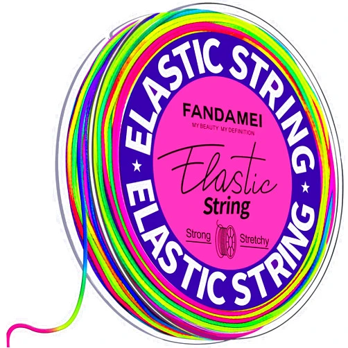 FANDAMEI 1mm Elastic String for Bracelets, Elastic Bracelets Beading Cord Stretchy Rainbow, Stretch Bead Cord for Jewelry Making, Sturdy Thread for Bracelet Necklace Crafts Christmas DIY Colorful