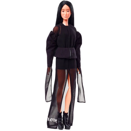Barbie Tribute Collection Vera Wang Doll, Wearing Black Romper and Chiffon Dress, with Doll Stand & Certificate of Authenticity, Gift for Collectors