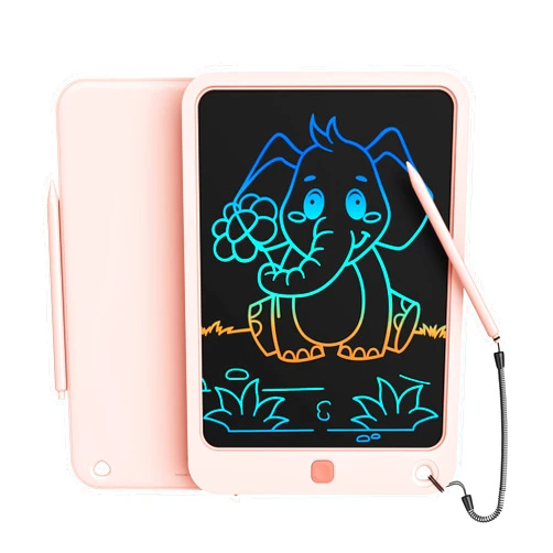 Kikapabi LCD Writing Tablet 10 Inch, Toys for 3 4 5 6 7 8 9 10 Year Old Boys Girls, Colorful Doodle Board Drawing Tablet, Gift for Boys Toddlers Age 3-12 Years, Memo Board, Drawing Pads with Lanyard (Pink)
