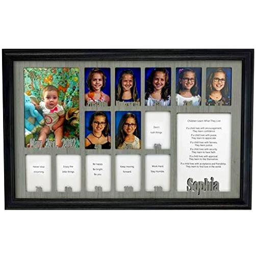 NORTHLAND FRAMES AND GIFTS, INC. Northland School-Years Preschool Through Graduation Picture Frame - Holds Thirteen 2.5
