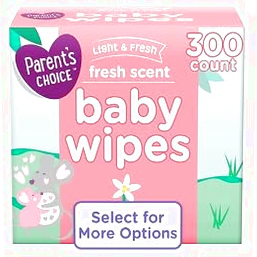 Generic Parents Choice Light & Fresh Baby Wipes, 3 Flip-Top Packs of 100 (300 Count)