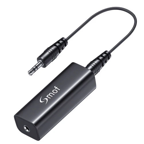 Smof Upgraded Ground Loop Noise Isolator, Noise Filter for Car Audio/Home Stereo System (Eliminate The Buzzing Noise Completely) with 3.5mm Audio Cable, Black