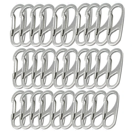 Bytiyar Small Carabiner Clips 1.25 inch/1.85 inch Snap Hooks with Fixed Eye Spring Gate Keychain Parocord Rope Clasps Accessories