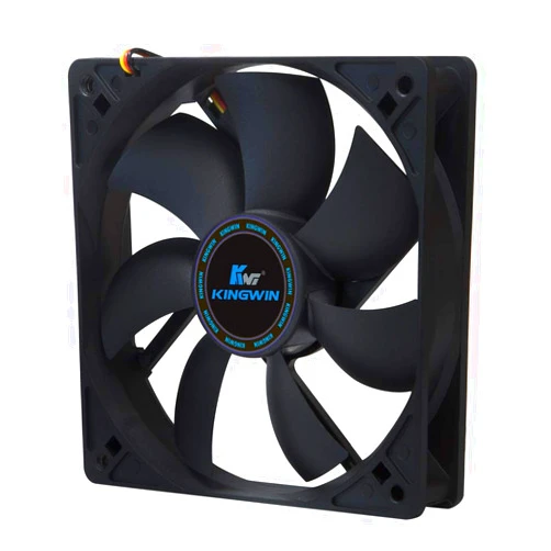 Kingwin 120mm Silent Fan for Computer Cases, Mining Rig, CPU Coolers, Computer Cooling Fan, Long Life Bearing, and Provide Excellent Ventilation Black CF-012LB