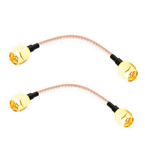 ALLiSHOP 4inch 10cm SMA Male to SMA Male RG316 Cable Jumper Pigtail Plug Crimp FPV RG316 Cable 50ohm SMA RF coaxial Coax Assembly for HT Amplifier SDR Devices WEboost Tuner (Pack of 2)