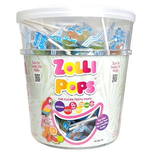 Zollipops Clean Teeth Lollipops, Tropical Flavors, 16 Ounce