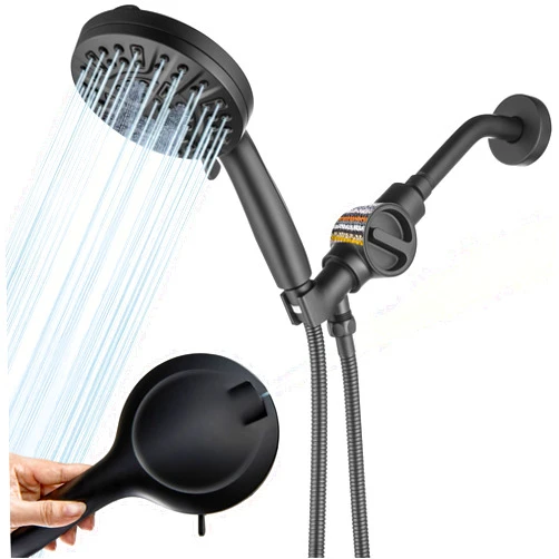 SUBEIXI Filtered Shower Head with Handheld Adjustable Bracket High Pressure 10 Spray Modes Handheld Shower Head with 59 Inch Hose, Matte Black