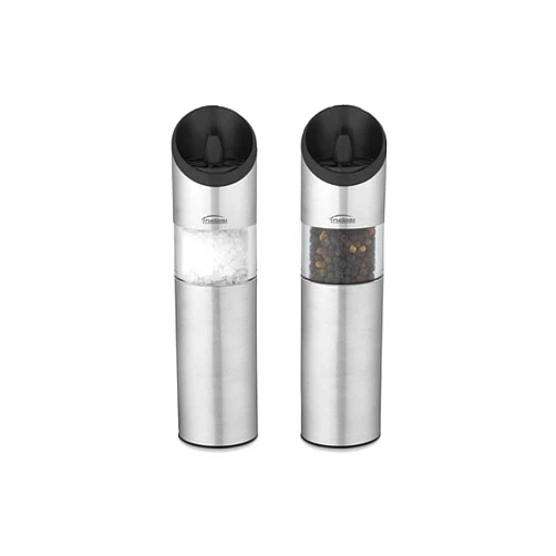 Trudeau Graviti Battery Operated Salt & Pepper Mill Set (Silver)