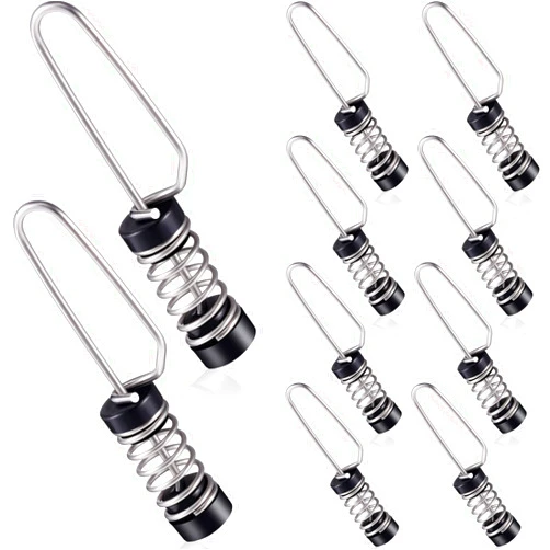 Moxweyeni Fishing Flag Clips Boat Flag Stainless Steel Marine Boat Flag Clips for Halyards Outrigger Lines Antennas Stern Lights Flagpole Rope