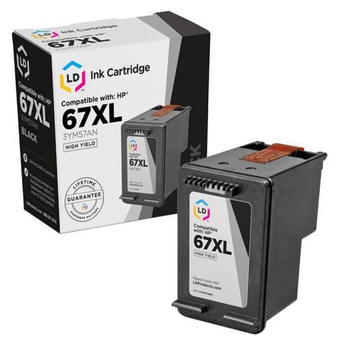 LD Products Remanufactured Ink Cartridge Replacement for HP 67XL 3YM57AN High Yield (Black) Compatible with HP Printer Models 1255 2724 2752 2755 4155 6052 6058 6420 6455 6475