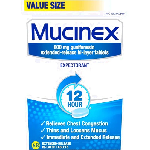 Mucinex SE 12 Hour Chest Congestion Expectorant, Tablets, 68 Count