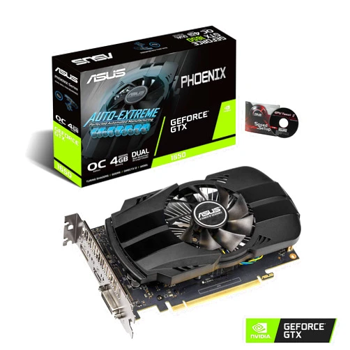 ASUS GeForce GTX 1650 4GB Phoenix Fan Overclocked Edition HDMI DP DVI Graphics Card (PH-GTX1650-O4G)