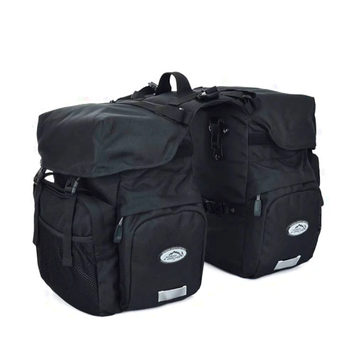Dreamoon 50L Bike Panniers, Waterproof Bicycle Commuting Bag Saddle Bags with Rain Cover, Bike Rear Seat Bag Carrier with Reflective Trim, Cycling Organizer for Width Less Than 7 inches Rack (Black)
