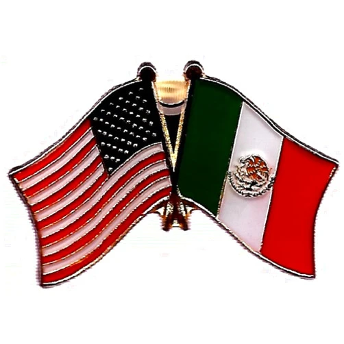 AES USA American & Mexico Country Flag Bike Hat Cap lapel Pin