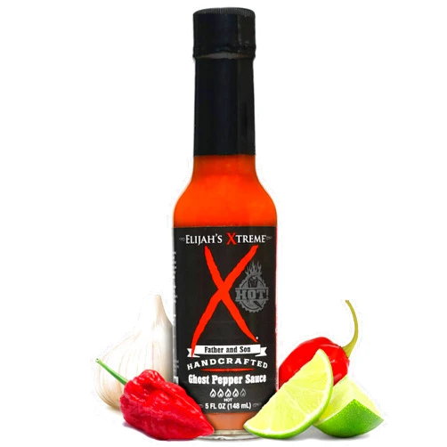 Elijah's Xtreme Ghost Pepper Hot Sauce, Handcrafted Award Winning Blend of Ghost Peppers, Habanero Garlic & Lime, Extreme Heat & Flavor