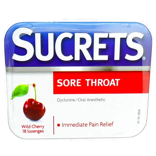 Sucrets Sore Throat Lozenges, Wild Cherry Flavor, 18 Count (5 Pack)