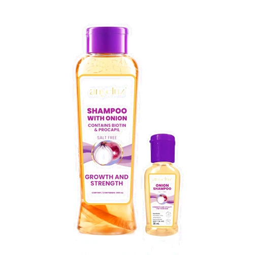 ANYELUZ Kit Duo Onion Shampoo + Mini Travel Size, Hair Care & Hydration, Oil-Control & Deep Cleansing, Shine-Enhancing & Strengthening Formula, Natural Extracts, All Hair Types