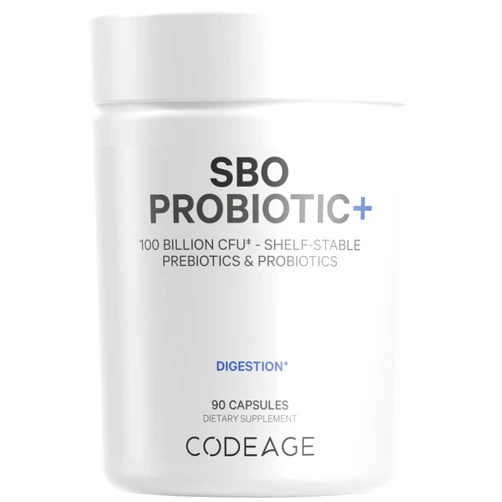 Codeage SBO Probiotics, 100 Billion CFUs Per Serving, Multi Strain Soil Based Organisms Blend and Organic Fermented Botanical Blend, Shelf-Stable, 90 Capsules
