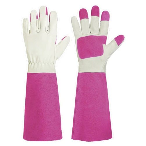 HANDLANDY Rose Pruning Gardening Gloves for Men & Women, Thornproof Long Gauntlet Gloves, Pigskin Leather - Breathable & Durability (Large)