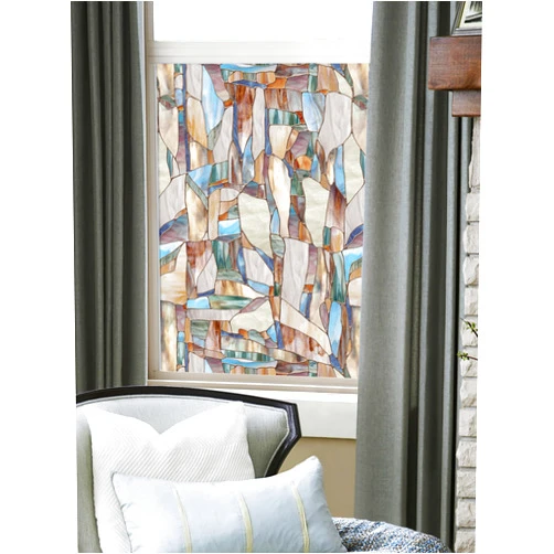 Artscape Mesa | Window Privacy Film Stained Glass Pattern | Non-Adhesive & UV Protection | Easy to Apply & Removable | 24 x 36 inches | Made in USA…