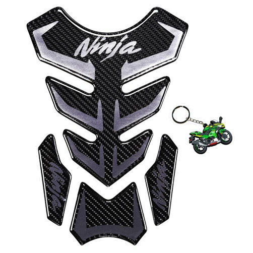REVSOSTAR 5D Real Carbon Fiber, Motorcycle Decal Vinyl Tank Protector, Tank Pad for Ninja 650 ZX636 ZX600 ZX-10R ZX14 ZX1400 ZX14R ABS 1000 ZX100(Grey)