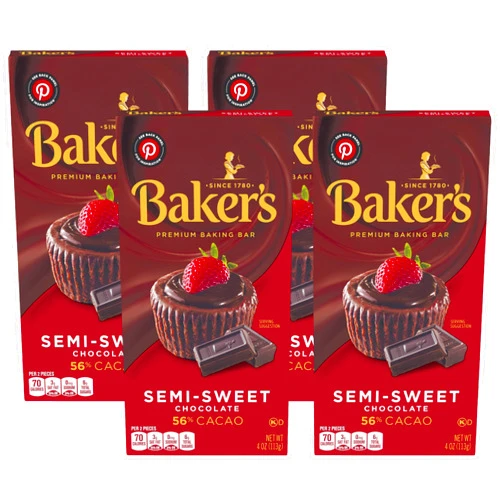 Baker's, Premium Semi Sweet Chocolate Baking Bar, 4 oz (Pack of 4)