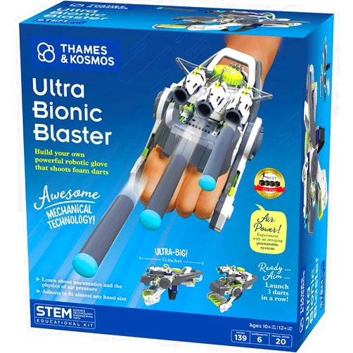 Thames & Kosmos Ultra Bionic Blaster STEM Experiment Kit | Construct a Robotic Foam Dart Blasting Glove | Challenging Build, Learn About Mechanical Technology & Engineering