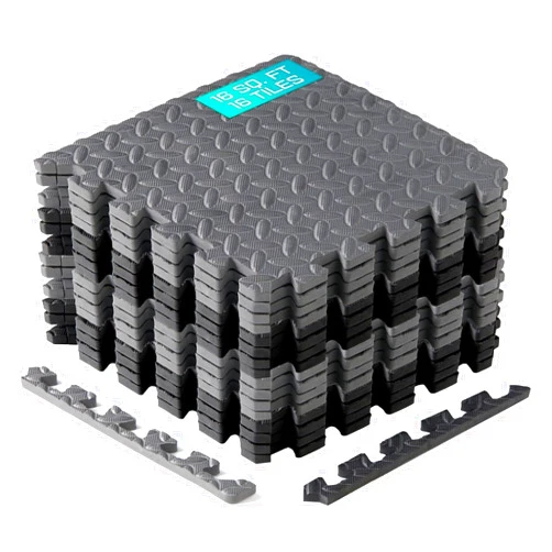 Yes4All EVA Interlocking Mats, Puzzle Floor Tiles, Foam Floor Padding with Border for Furniture, Home Space, Living Room, Garage 11,15,32,99 SQFT