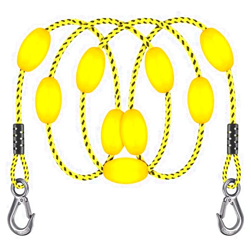 SELEWARE 65ft Tow Rope, Boating Tow Ropes for 1-4 Rider Towable Tubes, W/Floats, Stainless Steel Hook at Each end, idear for Water Sports