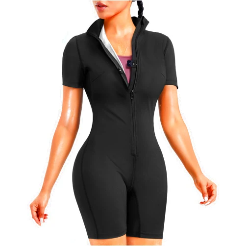 Junlan Sauna Suit for Women Full Body Jumpsuit Waist Trainers for Women Belly Fat Workout Sweat Suit