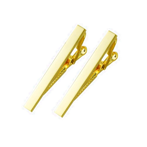 MeShow 2.1 Inch Long Mens Tie Clip Clasp Bar Set for Regular Ties Spring Loaded End