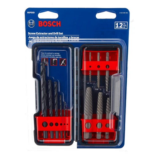 BOSCH BSPE6D 12Piece Steel Spiral Flute Screw Extractor Set