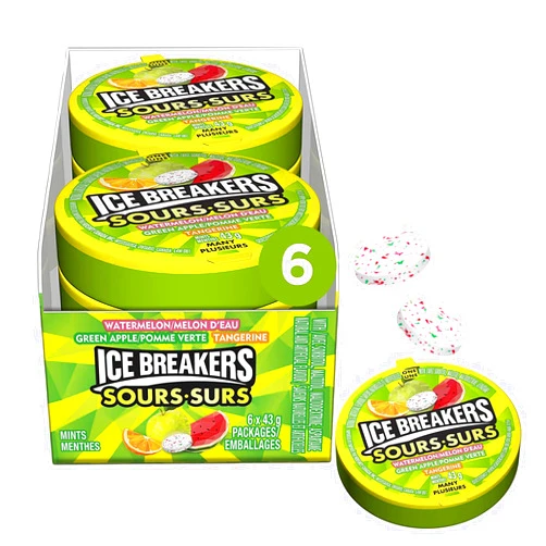 Ice Breakers Sour Fruits, 43g/1.5oz Pucks, (6ct) {Imported from Canada}