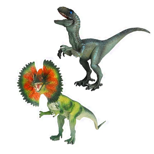 EOIVSH Dinosaur Toy Dilophosaurus & Velociraptor, Realistic Educational Dinosaur Figures with Moveable Jaw, Plastic Wildlife Animal Dino Model Figurines for Birthday Gift, Kids Toys, Party Favor