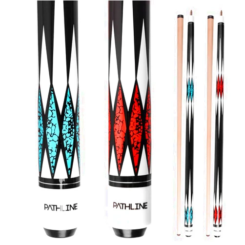 Pathline PLN Set of 2 Pool Cues - 58 inch Canadian Maple Billiard Pool Sticks with 13mm Leather Tip