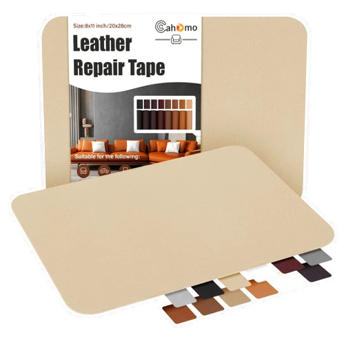 Cahomo Self-Adhesive Leather Repair Patches,8x11 inch Leather Repair Tape for Couches,Vinyl Leather Repair Kit for Furniture,Drivers Car Seats,Handbags,Jackets Beige